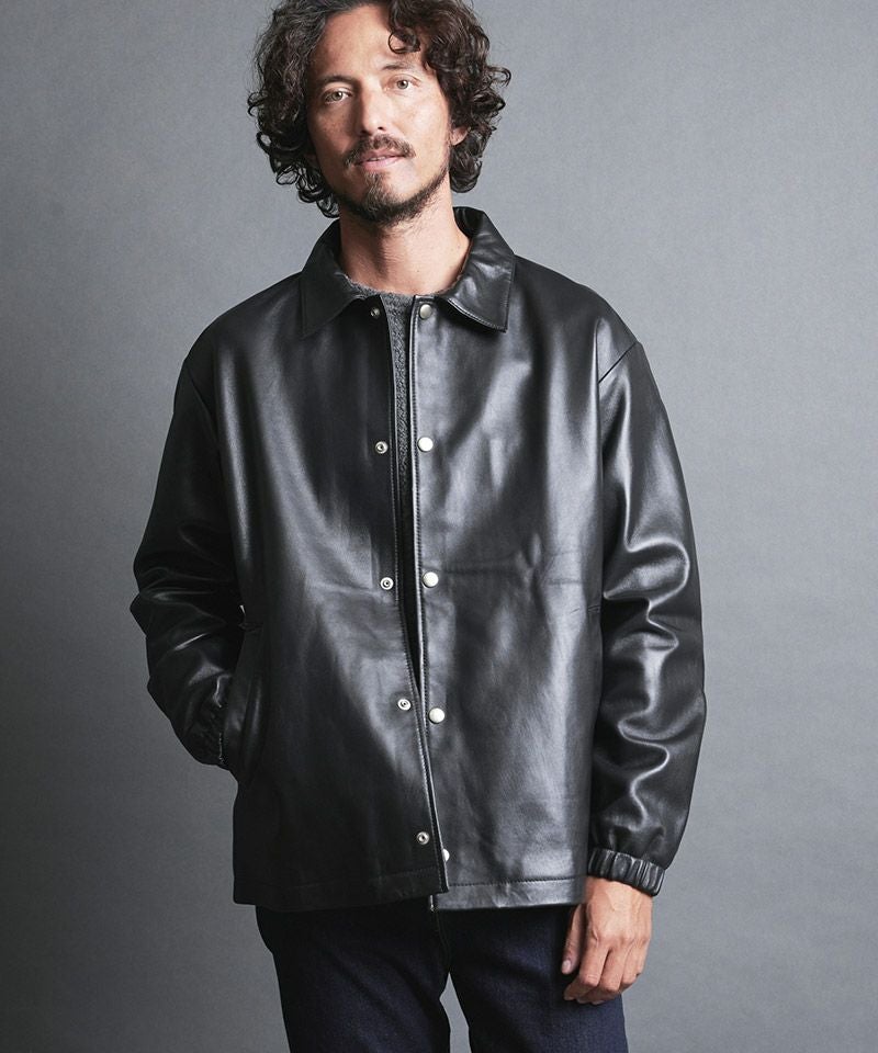 Magine(マージン)】LAMB LEATHER COACH JKT ラムレザーコーチ