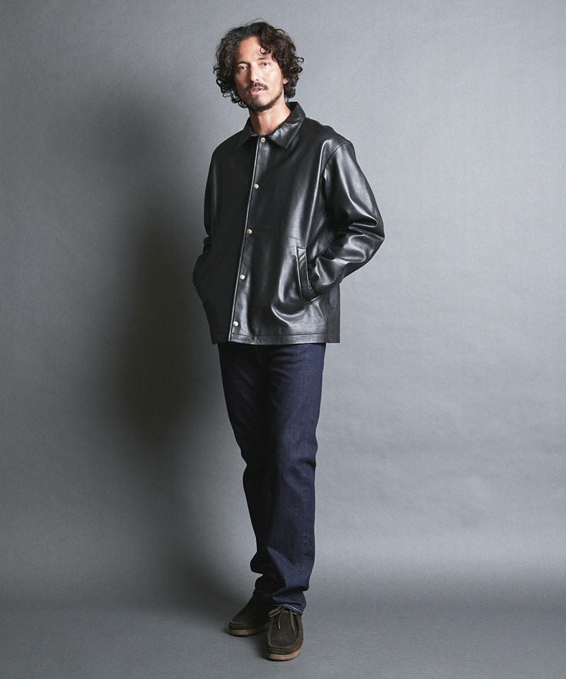 Magine(マージン)】LAMB LEATHER COACH JKT ラムレザーコーチ