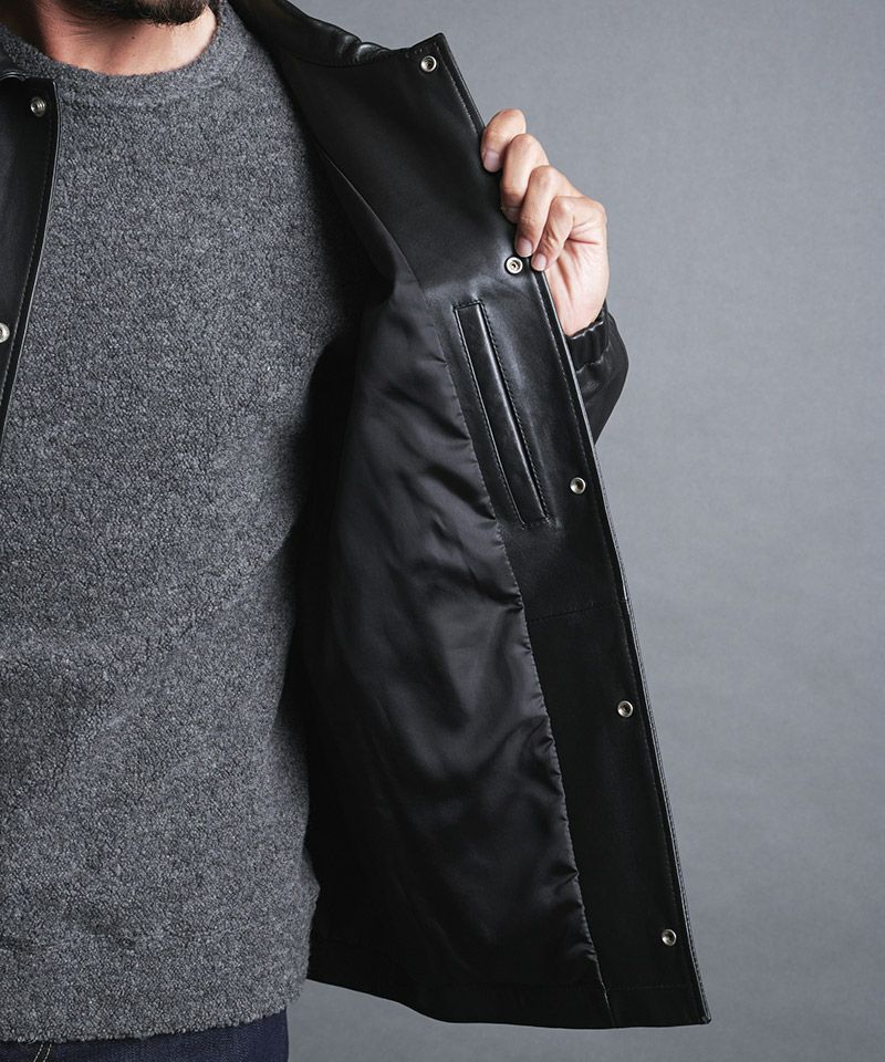 Magine(マージン)】LAMB LEATHER COACH JKT ラムレザーコーチ
