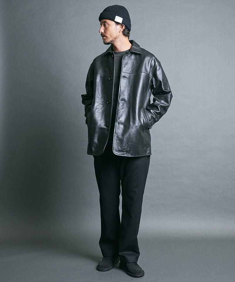 Magine(マージン)】LAMB LEATHER CAR COAT ラムレザーカーコート(2534 