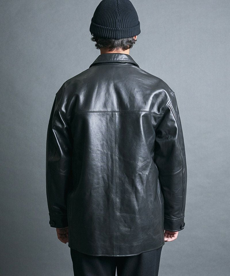 Magine(マージン) シープレザーカーコート Magine(マージン)】LAMB LEATHER CAR COAT ラムレザーカーコート(2534