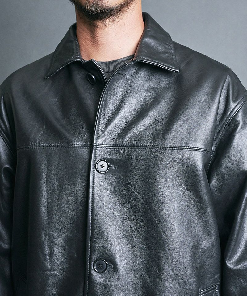 Magine(マージン)】【予約販売3月中旬～下旬】LAMB LEATHER CAR COAT