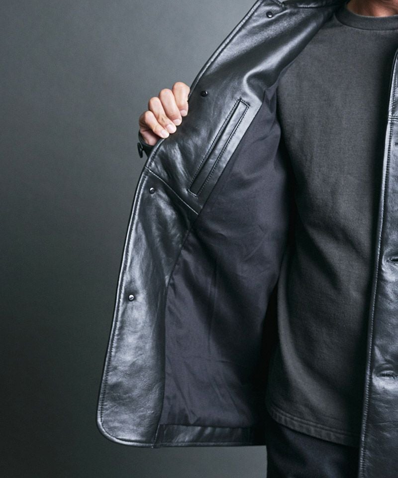 Magine(マージン)】LAMB LEATHER CAR COAT ラムレザーカーコート(2534