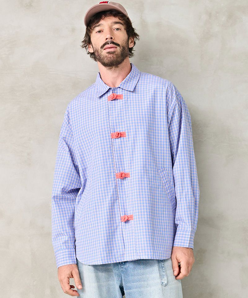 Kelen(ケレン)】BRETON CHINA BUTTON CHECK SHIRTS チェックシャツ