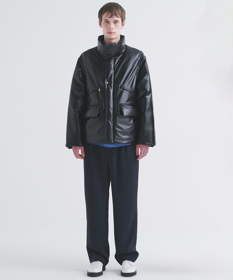 50%OFF【CULLNI(クルニ)】Faux Leather Removable Sleeve Down Jacket 