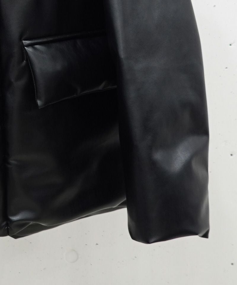 50%OFF【CULLNI(クルニ)】Faux Leather Removable Sleeve Down Jacket