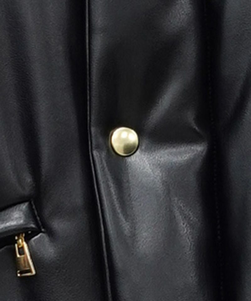 50%OFF【CULLNI(クルニ)】Faux Leather Removable Sleeve Down Jacket