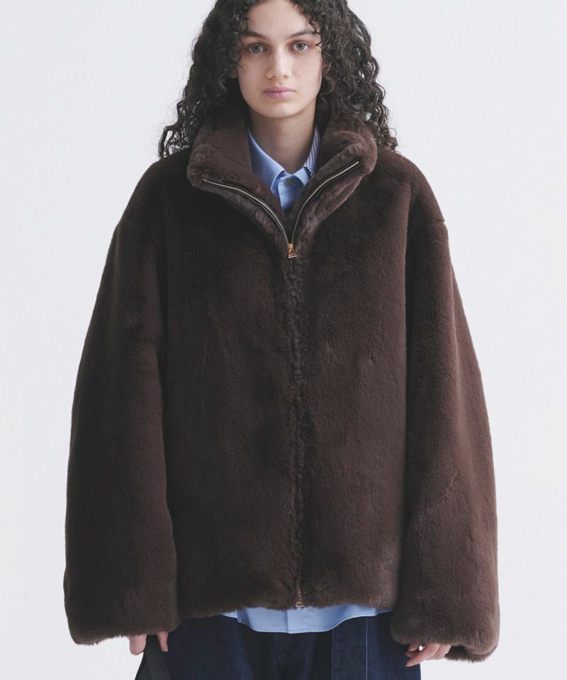 30%OFF【CULLNI(クルニ)】Eco Fur Zip Up Stand Collar Coat ジップ