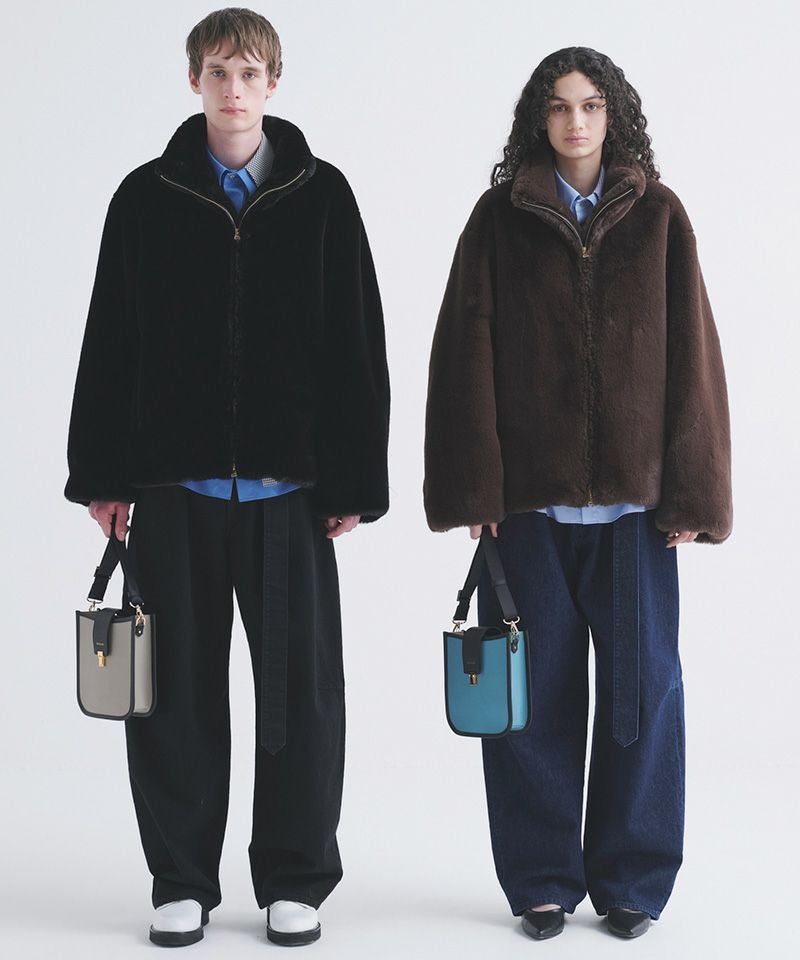 30%OFF【CULLNI(クルニ)】Eco Fur Zip Up Stand Collar Coat ジップ