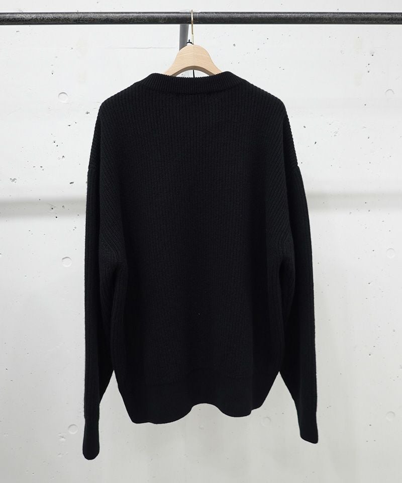 やん様　CULLNI ジップカーディガン　ニット　黒 30%OFF【CULLNI(クルニ)】Double Zip Up Crew Neck Knit ニット(25-AW