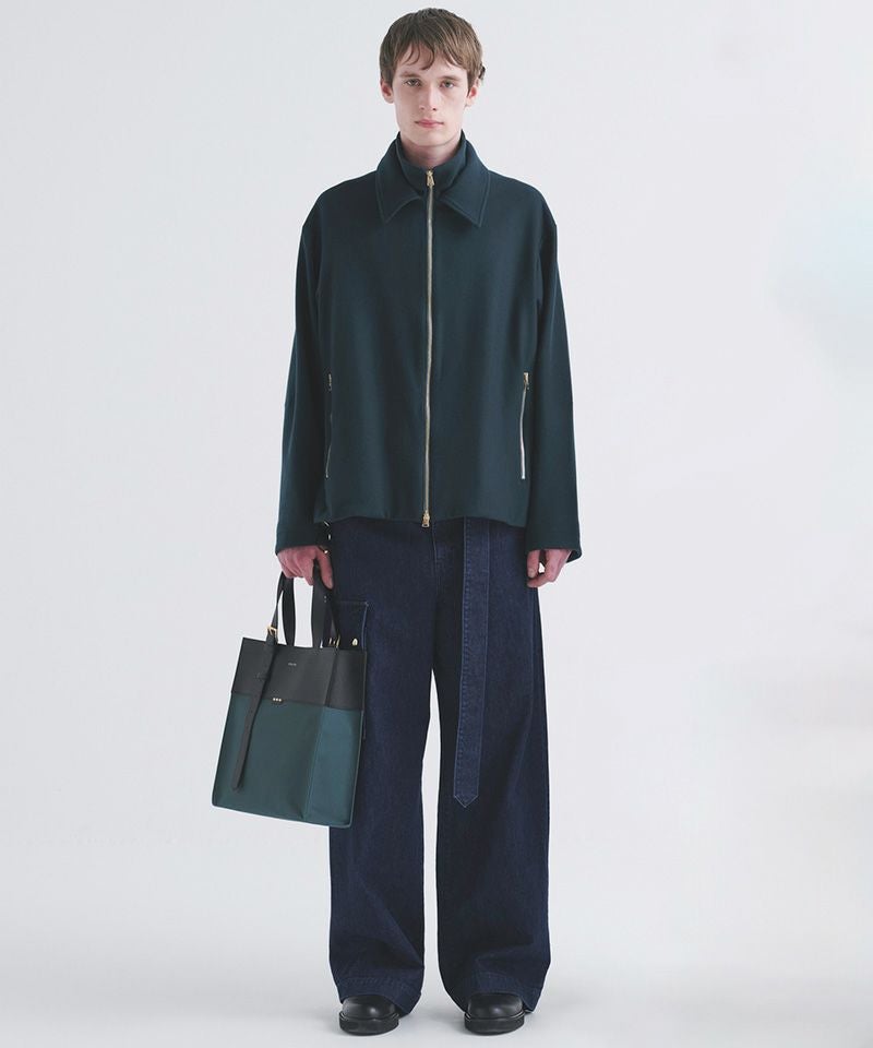 50%OFF【CULLNI(クルニ)】Lamb Wool Melton Double Collar Zip Up
