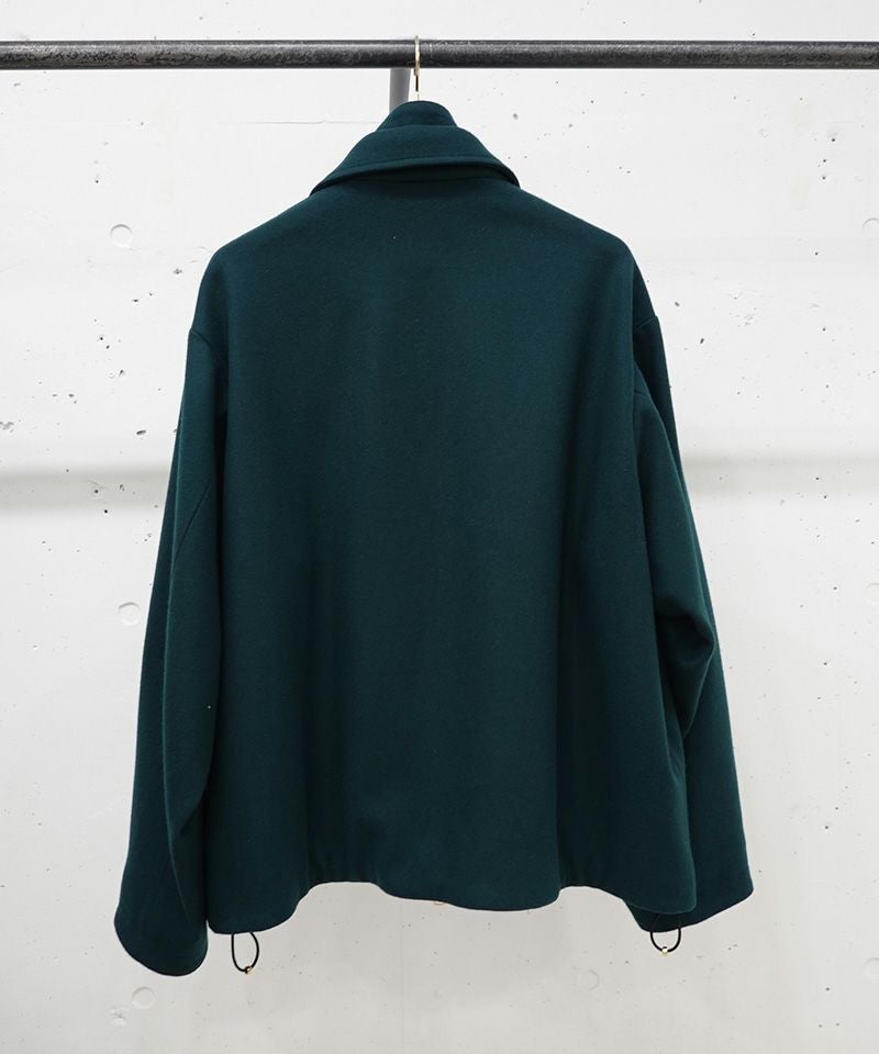 J 様 cullni ジップシャツコート　ロング　ジャケット　ダークグリーン 50%OFF【CULLNI(クルニ)】Lamb Wool Melton Double Collar Zip Up