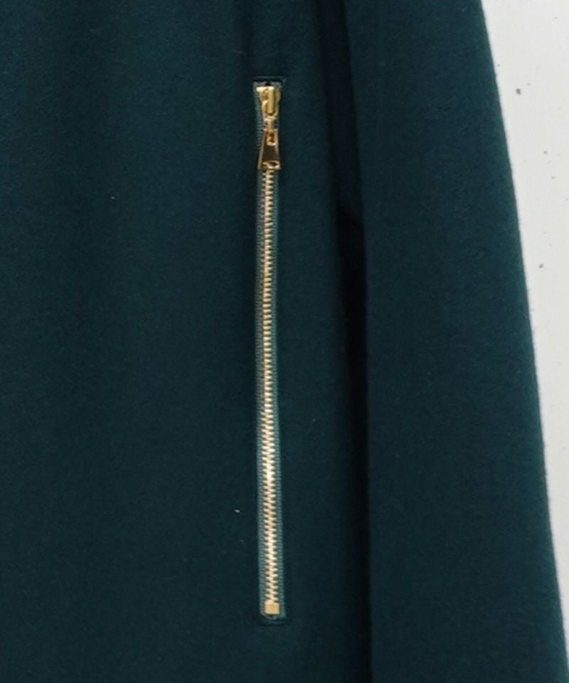 50%OFF【CULLNI(クルニ)】Lamb Wool Melton Double Collar Zip Up