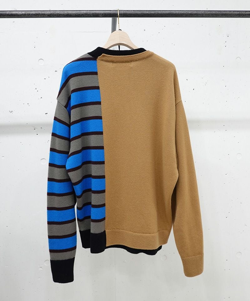 50%OFF【CULLNI(クルニ)】Asymmetrical Border Layerd Rib Pullover