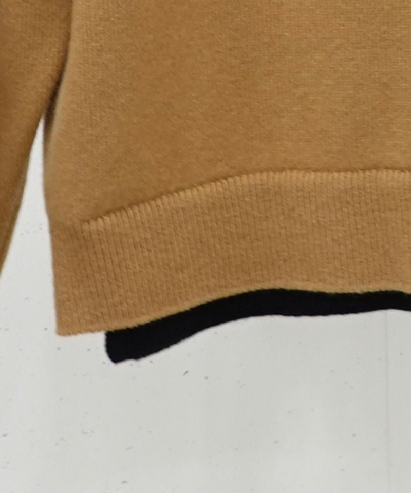 50%OFF【CULLNI(クルニ)】Asymmetrical Border Layerd Rib Pullover