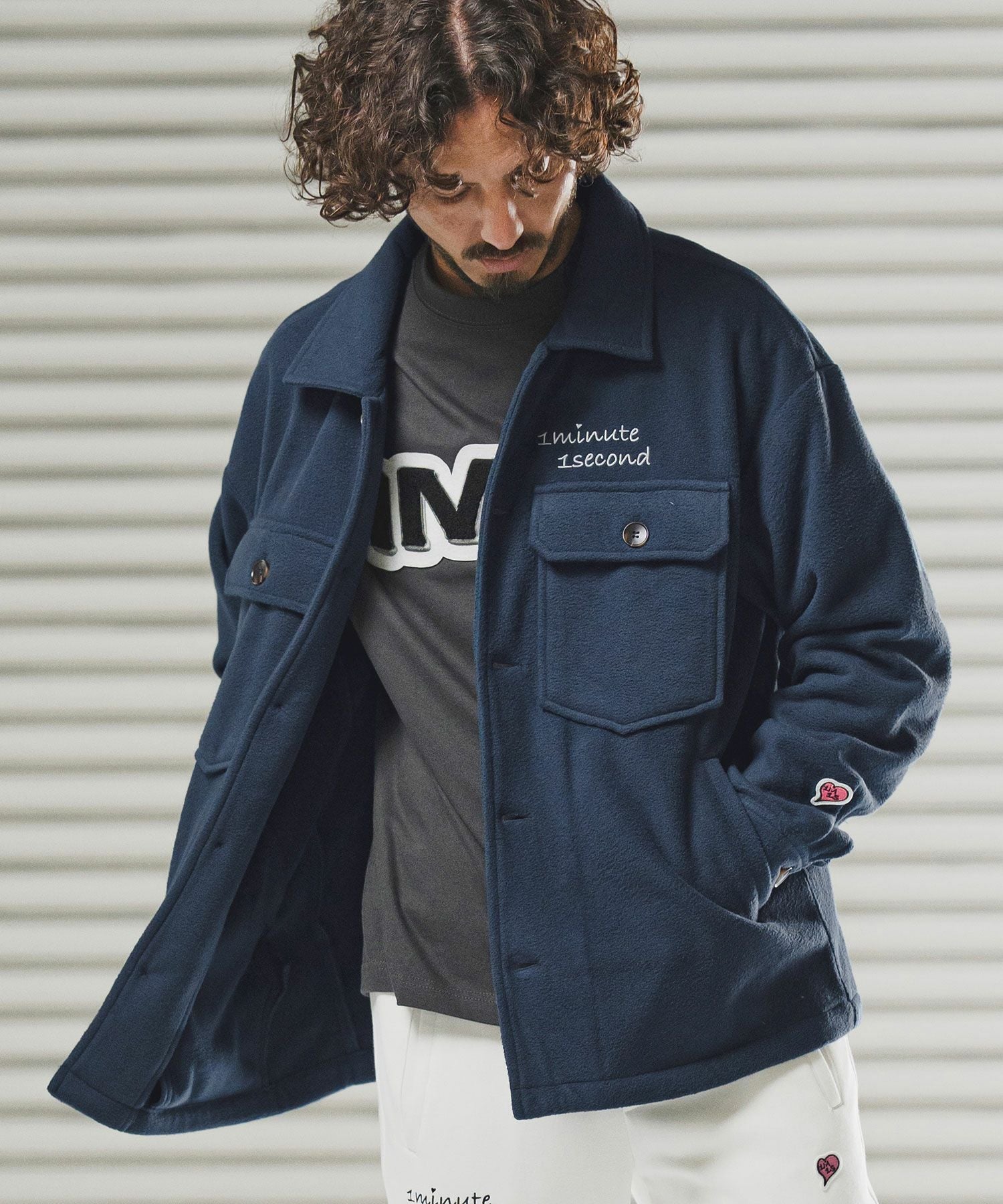 1minute 1second(ワンミニットワンセカンド)】collarless jacket with