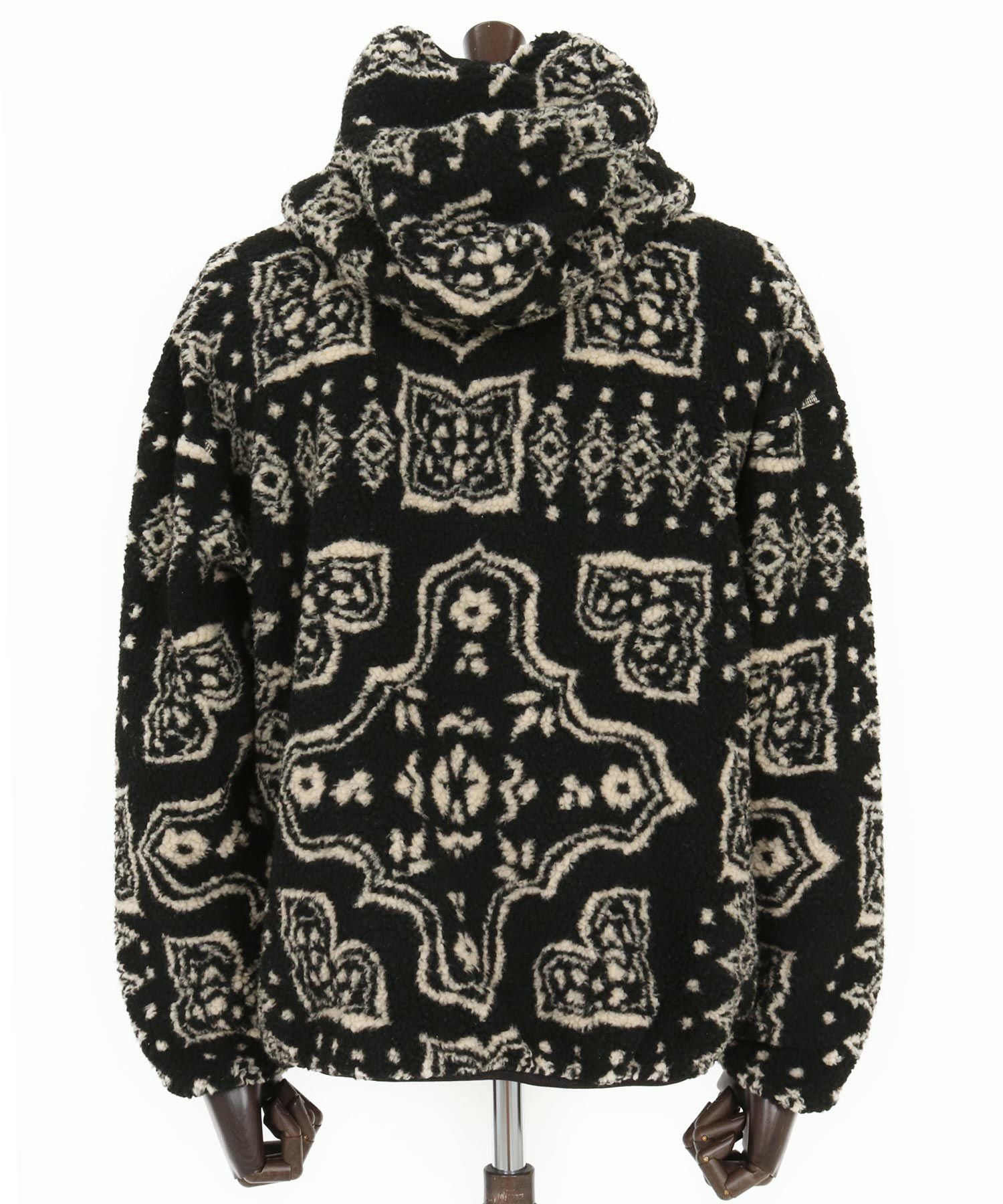 1minute 1second(ワンミニットワンセカンド)】paisley boa zip hoodie
