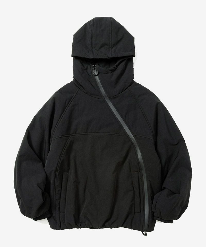 rehacer 黒 ベロアジャケット L rehacer(レアセル)】Twist Line Shell Jacket 中綿フードブルゾン