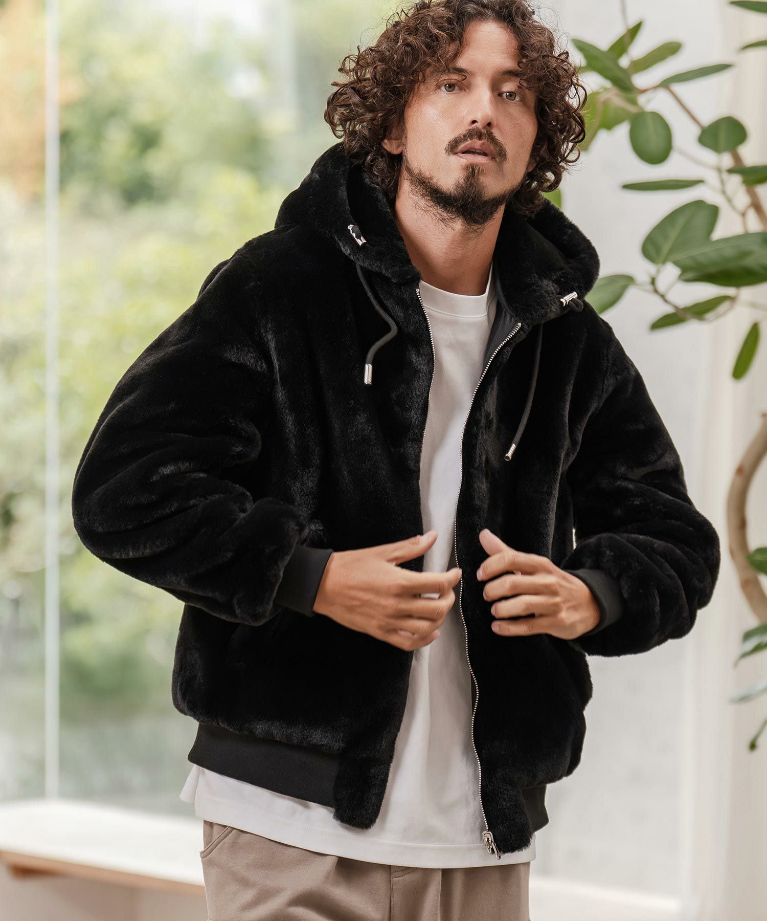 CAMBIO(カンビオ)】ファー×ナイロンリバーシブルブルゾン | CAMBIO