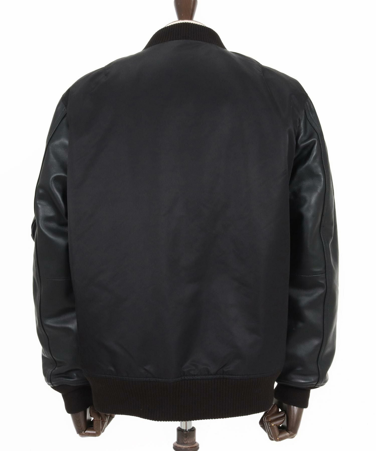 CAMBIO(カンビオ)】ナイロンツイル×レザーMA-1ジャケット | CAMBIO