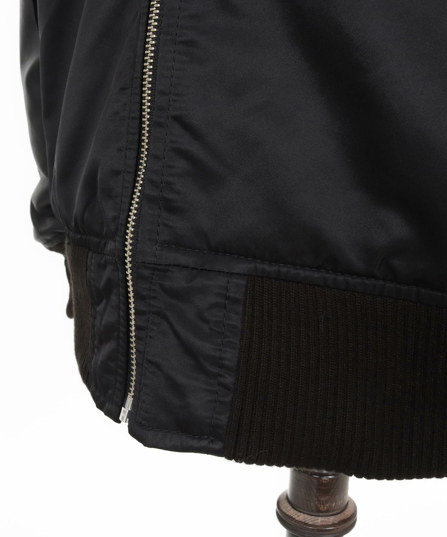 CAMBIO(カンビオ)】ナイロンツイル×レザーMA-1ジャケット | CAMBIO