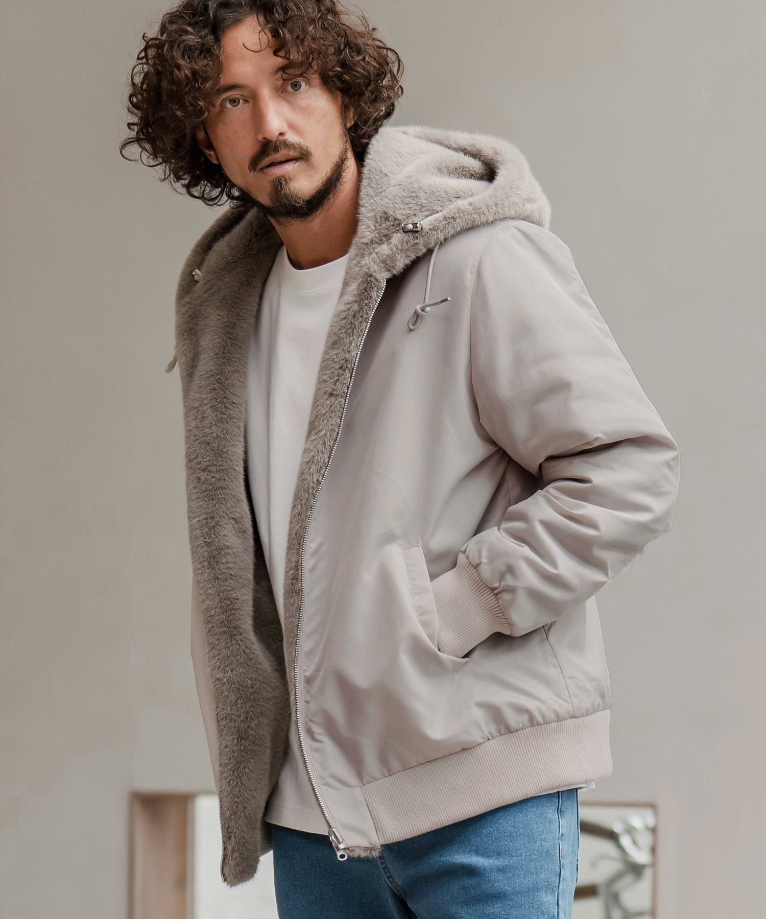 CAMBIO(カンビオ)】リバーシブルエコファーナイロンブルゾン | CAMBIO