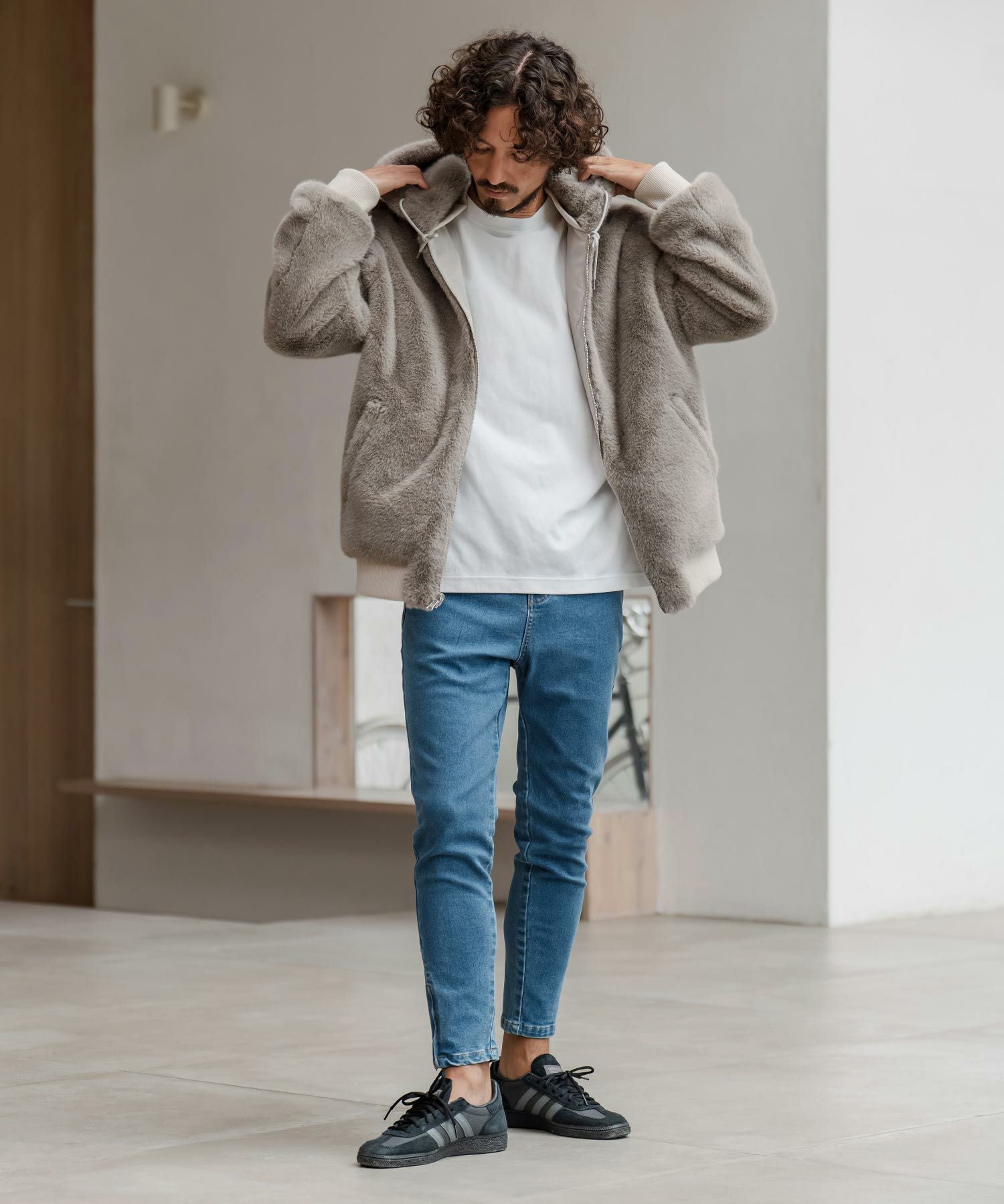 CAMBIO(カンビオ)】リバーシブルエコファーナイロンブルゾン | CAMBIO