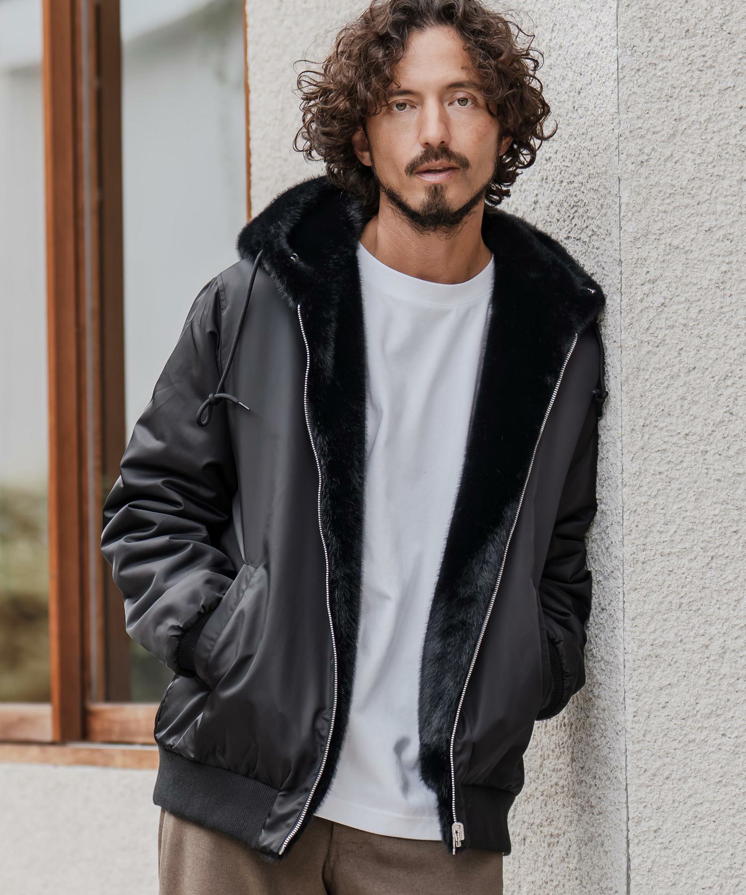 CAMBIO(カンビオ)】リバーシブルエコファーナイロンブルゾン | CAMBIO