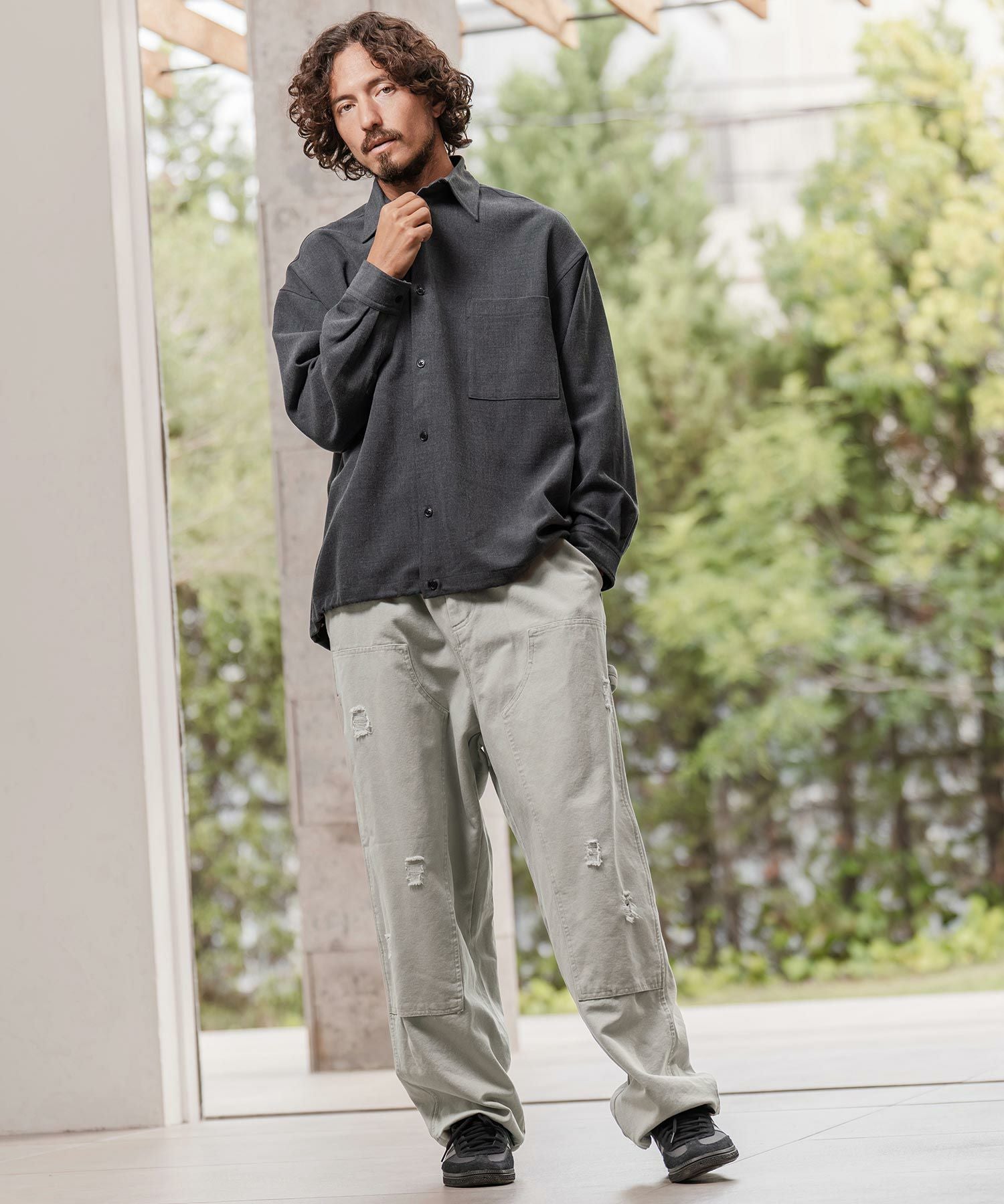 CAMBIO(カンビオ)】ダブルニーダメージ加工ダックパンツ(BP-BEA0070