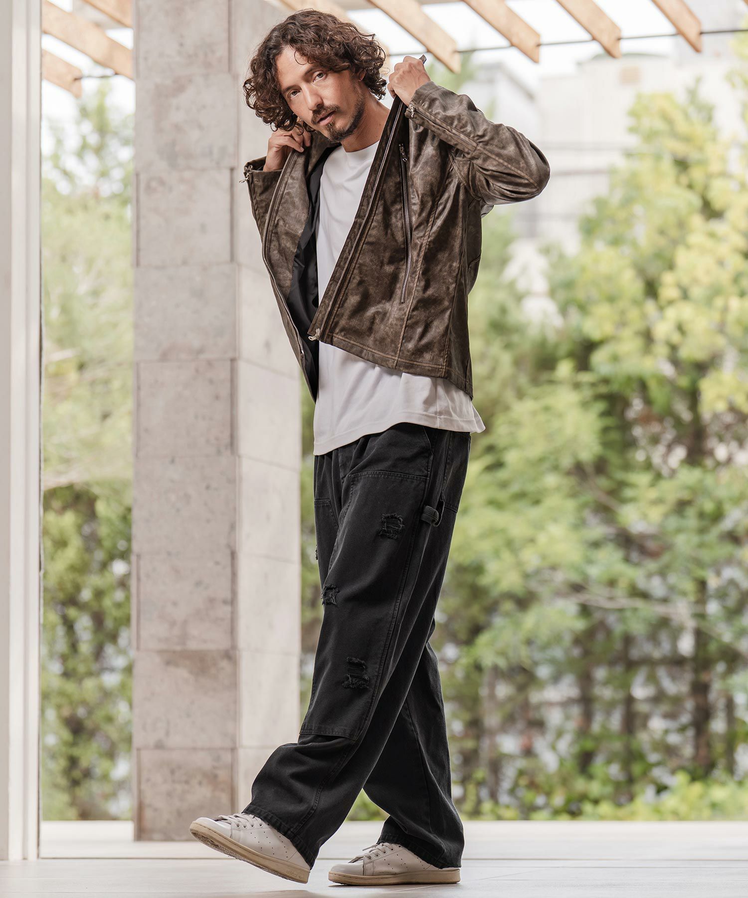 CAMBIO(カンビオ)】ダブルニーダメージ加工ダックパンツ(BP-BEA0070