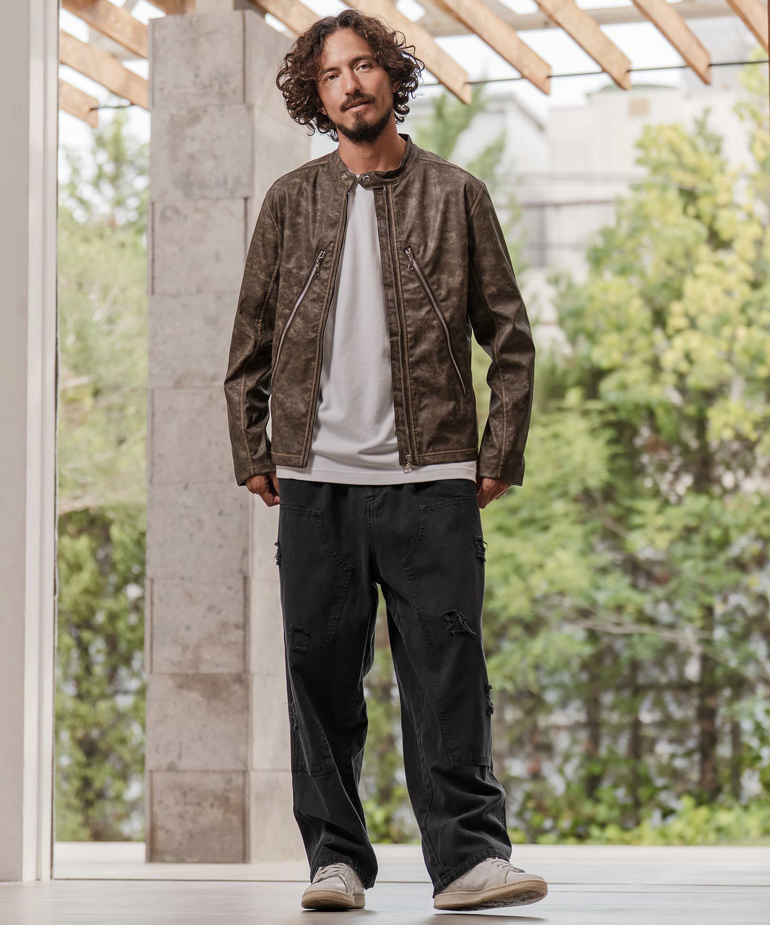 CAMBIO(カンビオ)】ダブルニーダメージ加工ダックパンツ(BP-BEA0070