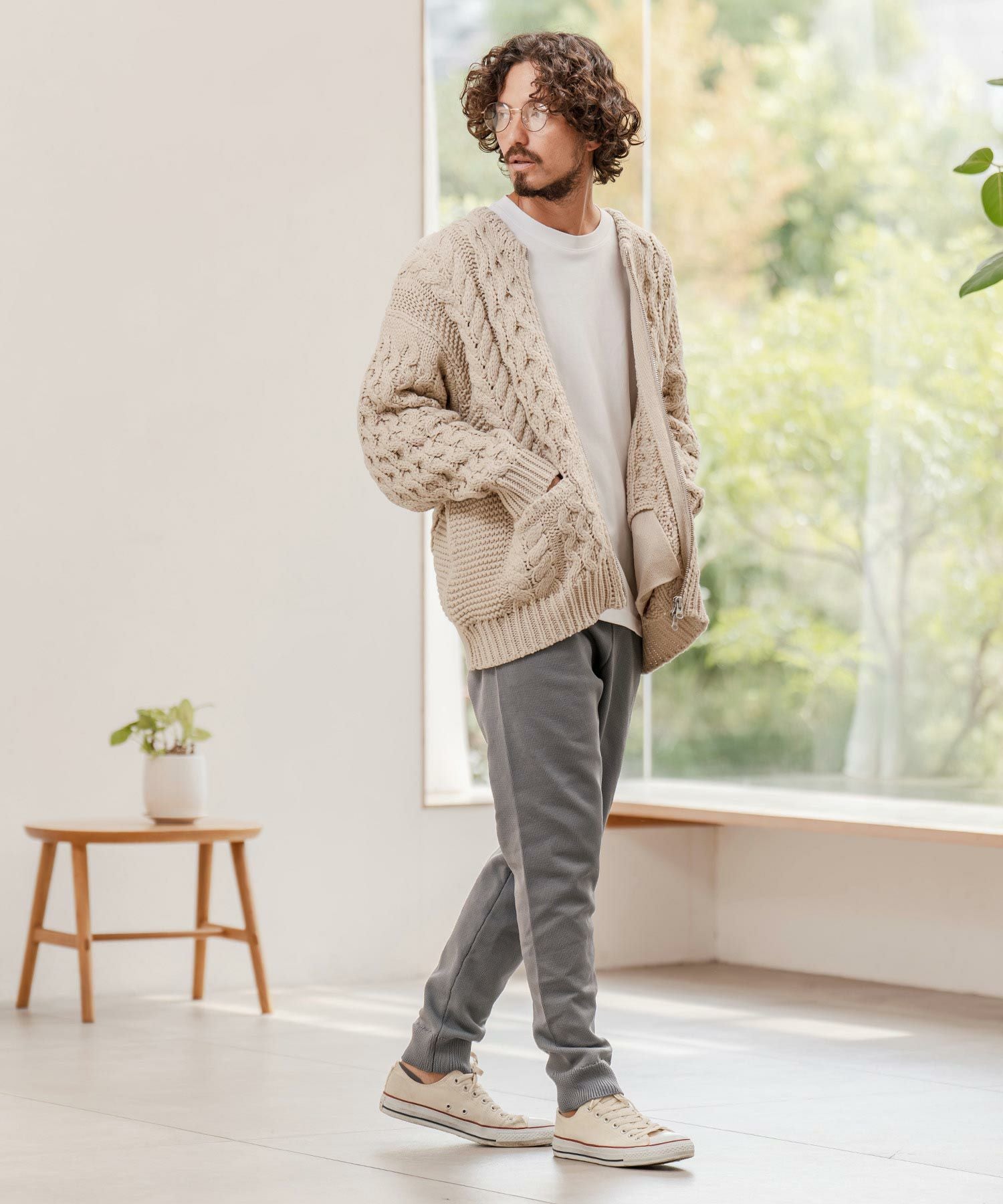 CAMBIO(カンビオ)】Airy Knit Tight Fit Pants ニットパンツ(A55125cmb