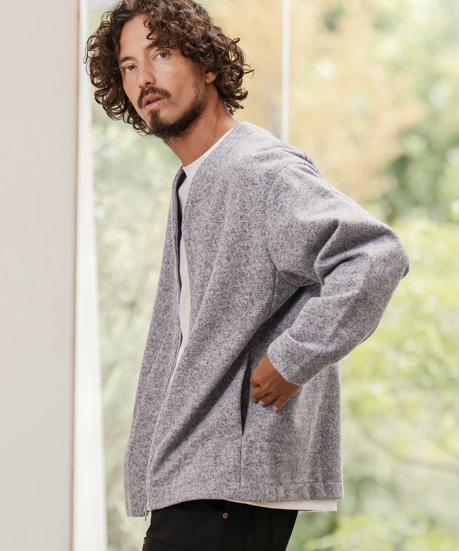 50%OFF【CAMBIO(カンビオ)】ポリストレッチツイルZIPパーカー | CAMBIO