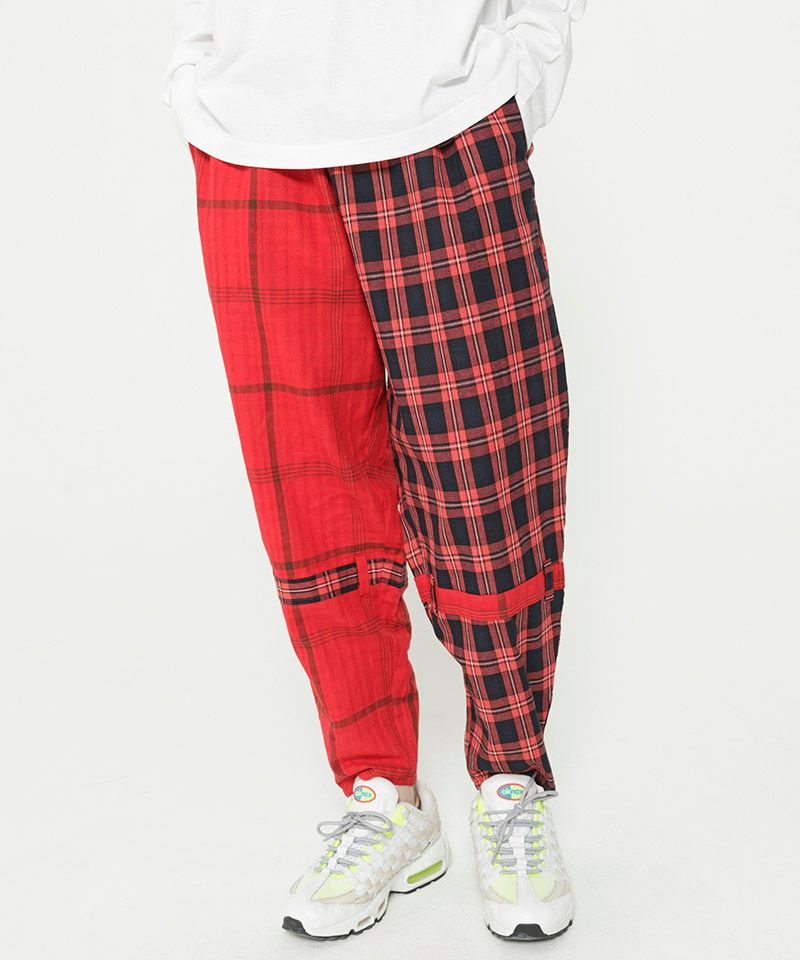 STOF(ストフ)】MIX CHECK BONTAGE PANTS ボンテージパンツ(SF26SS-16