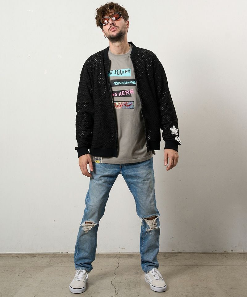 STUD MUFFIN スタッドマフィン コットンラッセルメッシュ ハンドニット