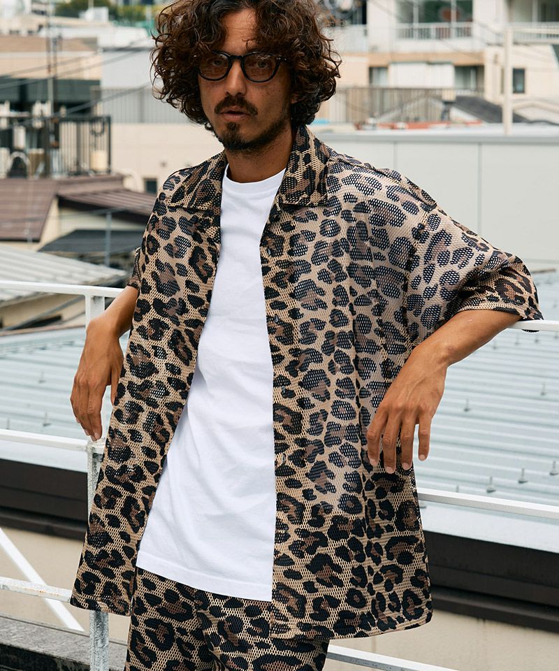 STUD MUFFIN(スタッドマフィン)】レオパードメッシュ スマイリーパッチ