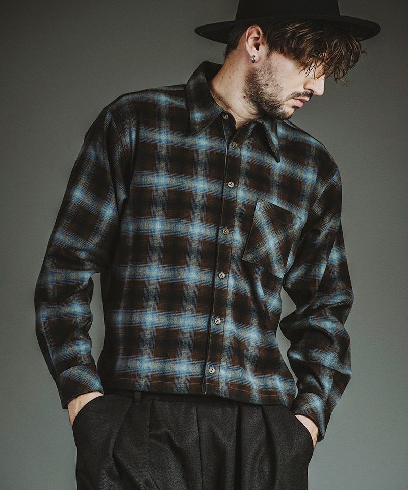 30%OFF【NO ID.(ノーアイディー)】ﾈﾙﾁｪｯｸｼｬﾂBLZ ブルゾン(857006-362S