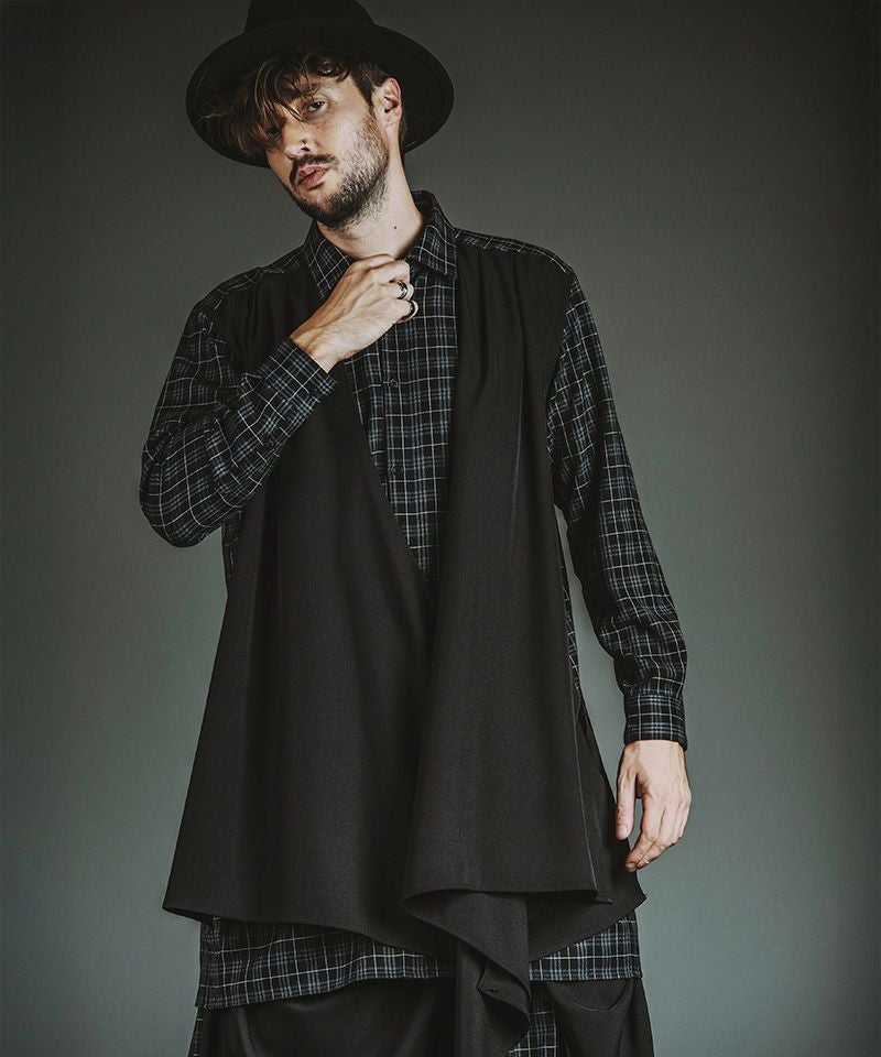 30%OFF【NO ID.(ノーアイディー)】ﾄﾞﾚｰﾌﾟﾛﾝｸﾞSH シャツ(457006-370S 