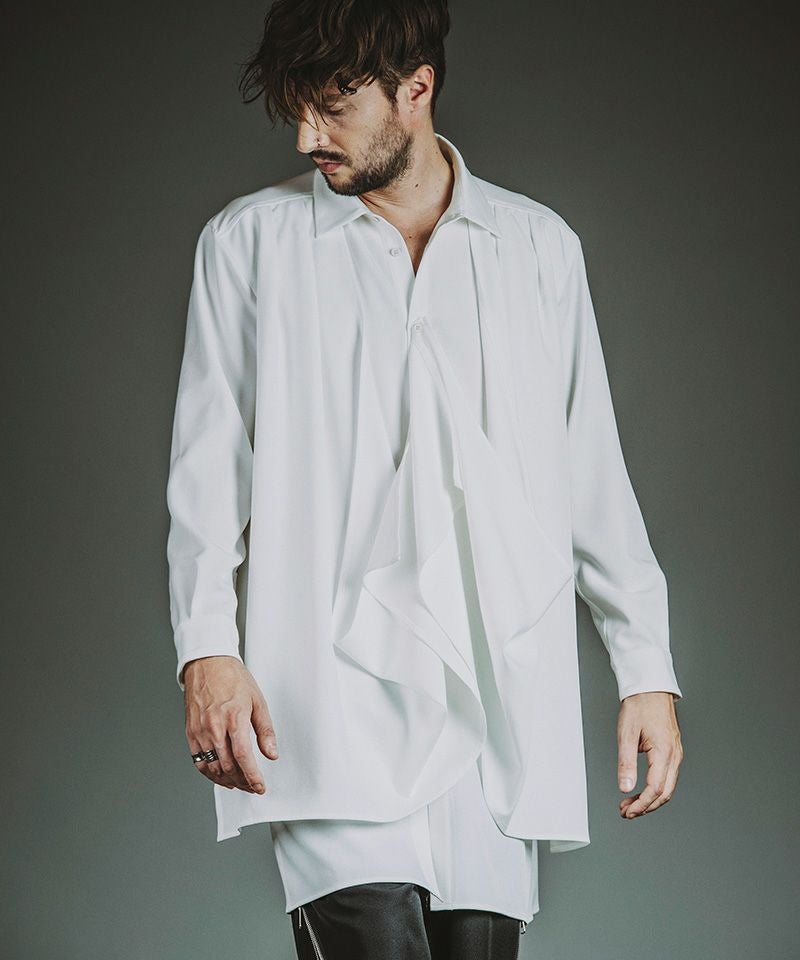 30%OFF【NO ID.(ノーアイディー)】ﾄﾞﾚｰﾌﾟﾛﾝｸﾞSH シャツ(457006-370S