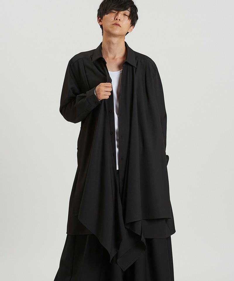 30%OFF【NO ID.(ノーアイディー)】ﾄﾞﾚｰﾌﾟﾛﾝｸﾞSH シャツ(457006-370S