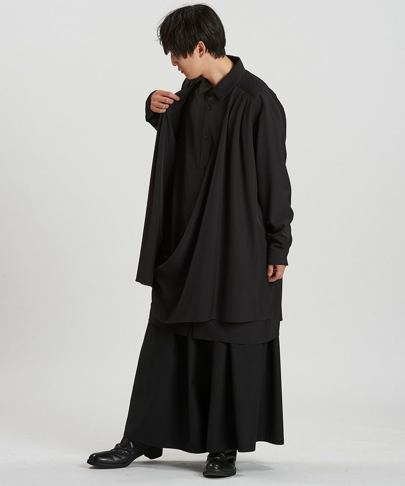 30%OFF【NO ID.(ノーアイディー)】ﾄﾞﾚｰﾌﾟﾛﾝｸﾞSH シャツ(457006-370S