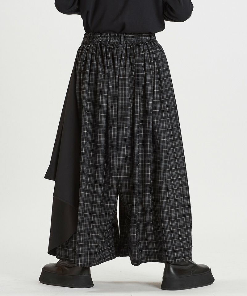 NO ID. フリンジチェックドレープトラウザーズ　ノーアイディー　ヴィンテージ 30%OFF【NO ID.(ノーアイディー)】ｷﾞｬｻﾞｰﾊﾞｷﾞｰﾄﾞﾚｰﾌﾟﾄﾗｳｻﾞｰｽﾞ パンツ