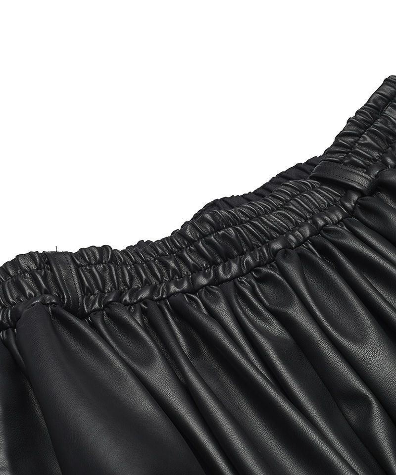 30%OFF【NO ID.(ノーアイディー)】ｼﾝｾﾃｨｯｸﾚｻﾞｰﾘﾍﾞｯﾄﾄﾗｳｻﾞｰｽﾞ パンツ