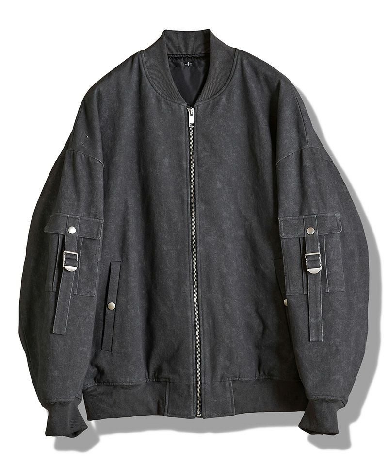 10%OFF【NO ID.(ノーアイディー)】ｱﾝｲｰﾌﾞﾝﾌﾟﾘﾝﾄBIG MA-1BLZ ブルゾン