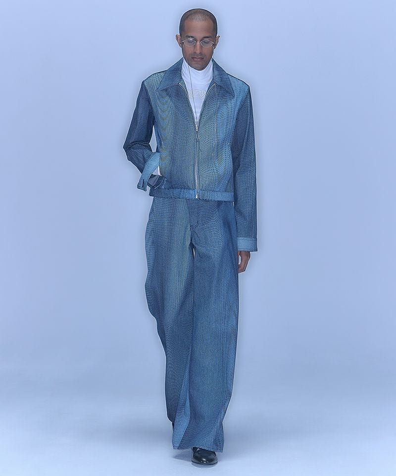 30%OFF【HATRA(ハトラ)】Mirage Bleach Denim ワイドデニムパンツ(BT07