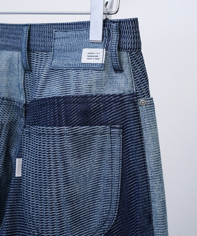 30%OFF【HATRA(ハトラ)】Mirage Bleach Denim ワイドデニムパンツ(BT07