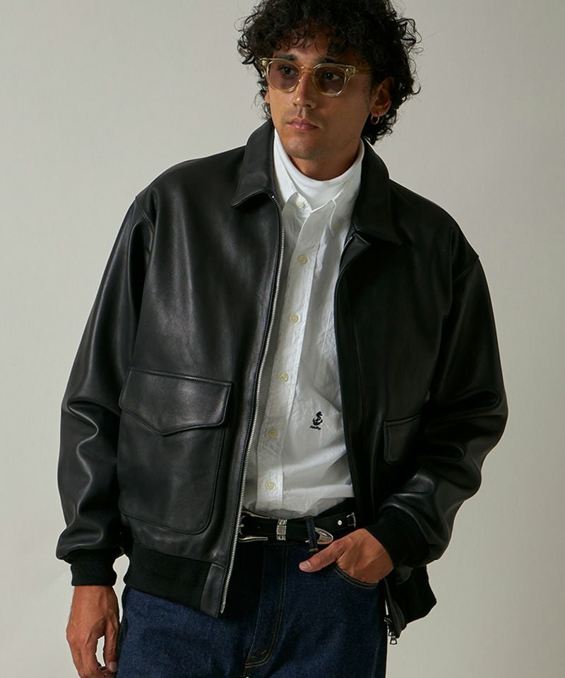 FIDELITY(フィデリティ)】LAMB LEATHER A-2 JKT レザージャケット
