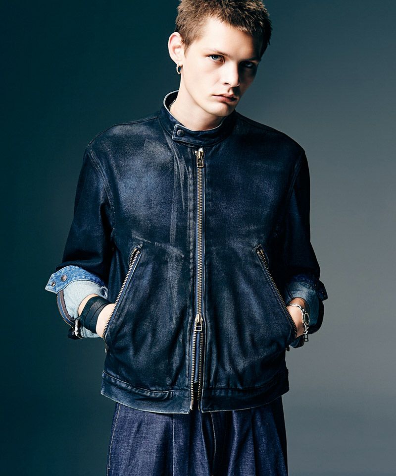 glamb(グラム)】Denim Riders Jacket デニムライダースジャケット