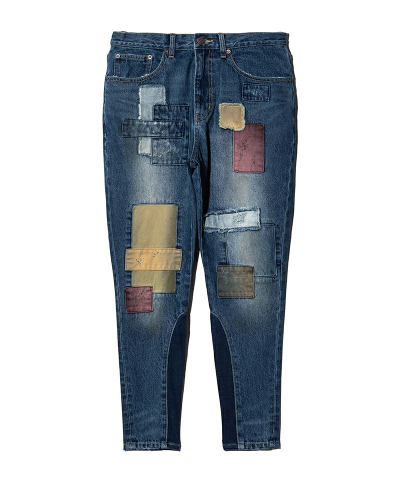 glamb グラム　日本製　サルエル　デニム　パッチワーク　アンプラグド glamb(グラム)】Unplugged Poly Denim アンプラグドポリーデニム