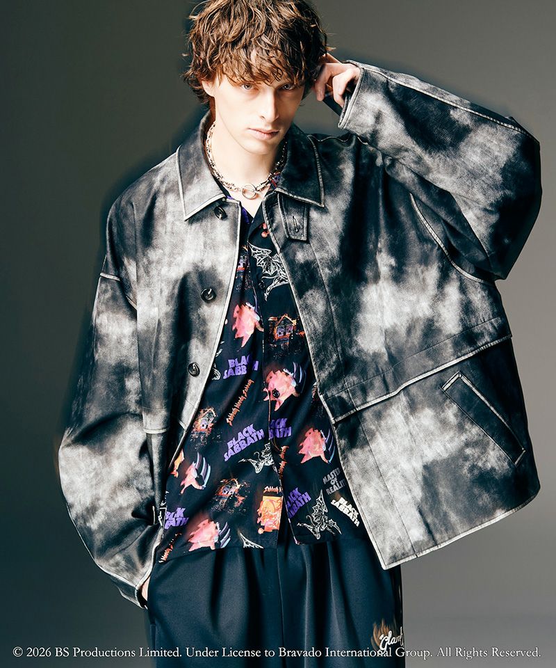 glamb(グラム)】Black Sabbath Open Collar Shirt ブラックサバス